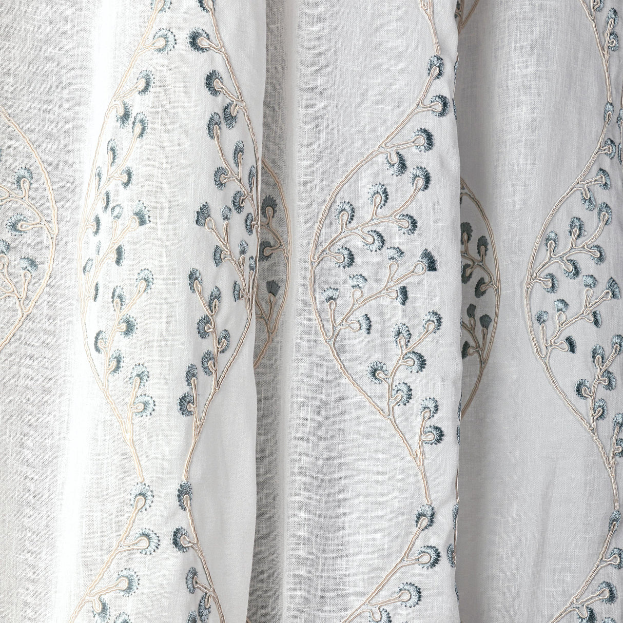 Lee Jofa LILLIE SHEER IVORY/BLUE Drapery Fabric