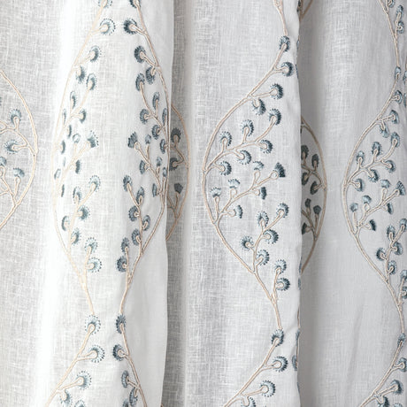 Lee Jofa LILLIE SHEER IVORY/BLUE Drapery Fabric