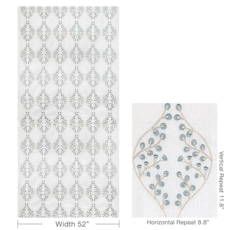 Lee Jofa LILLIE SHEER IVORY/BLUE Drapery Fabric