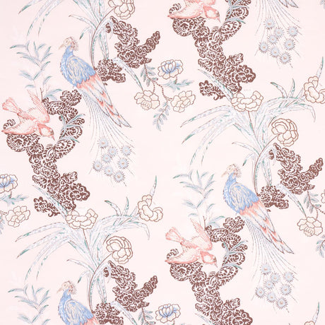 Schumacher Peacock Blush Fabric