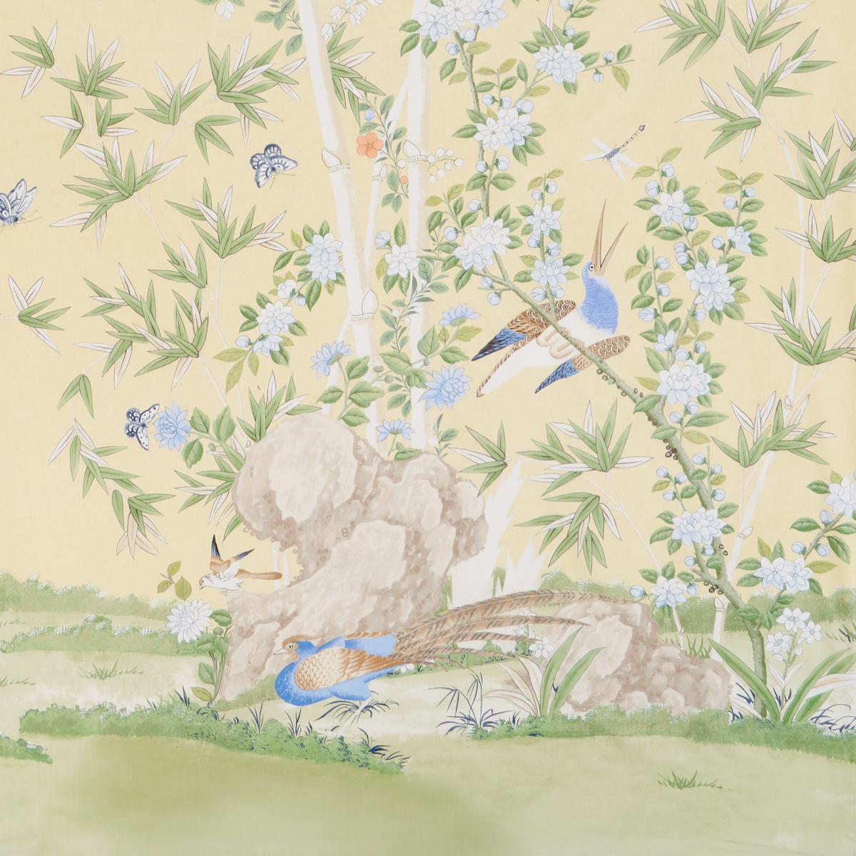 Schumacher Brighton Pavilion Panel Yellow Fabric