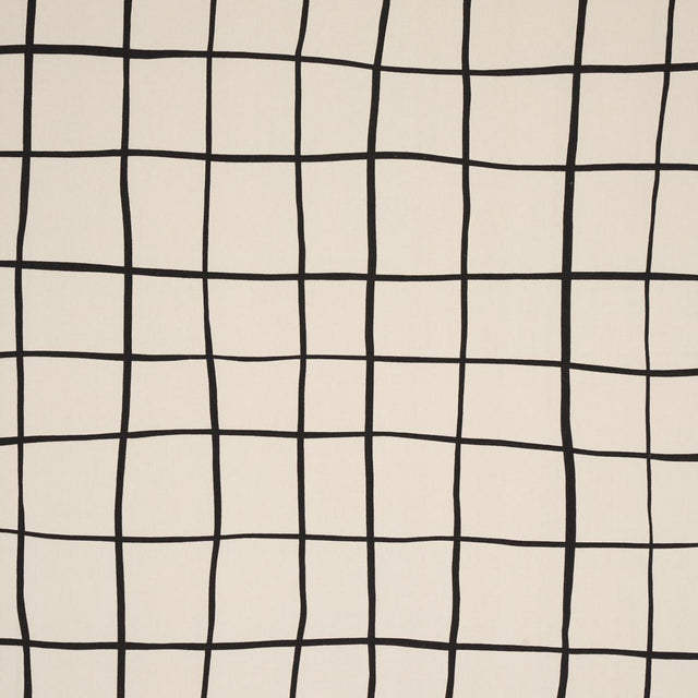 Schumacher Painterly Windowpane Black Fabric