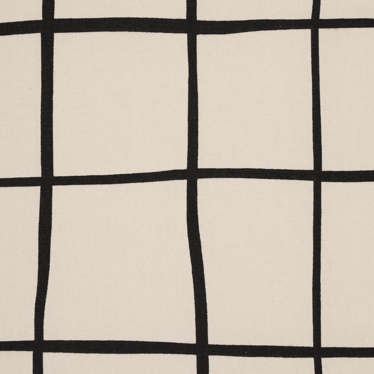 Schumacher Painterly Windowpane Black Fabric