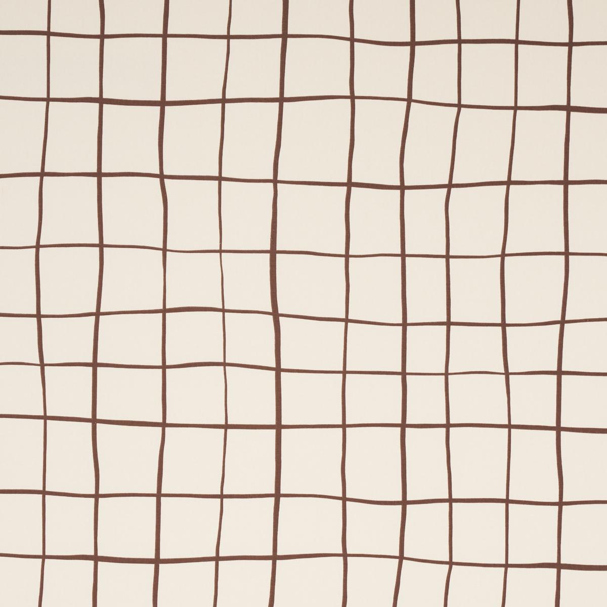 Schumacher Painterly Windowpane Brown Fabric