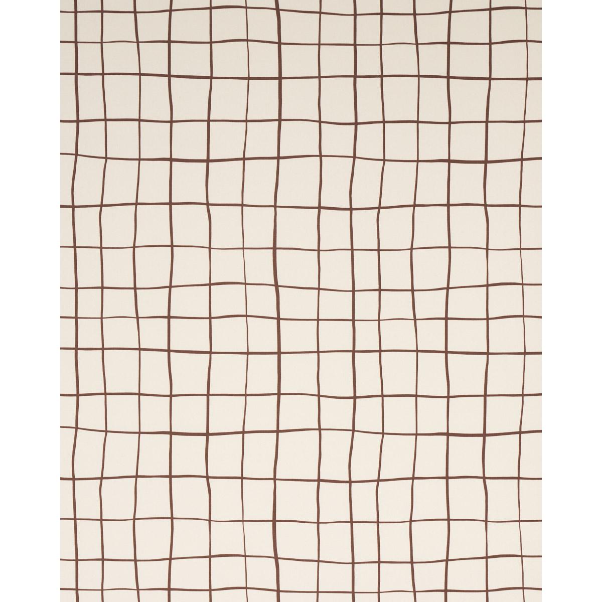 Schumacher Painterly Windowpane Brown Fabric