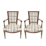 Schumacher Painterly Windowpane Brown Fabric