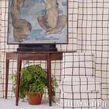 Schumacher Painterly Windowpane Brown Fabric
