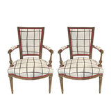 Schumacher Painterly Windowpane Brown Fabric