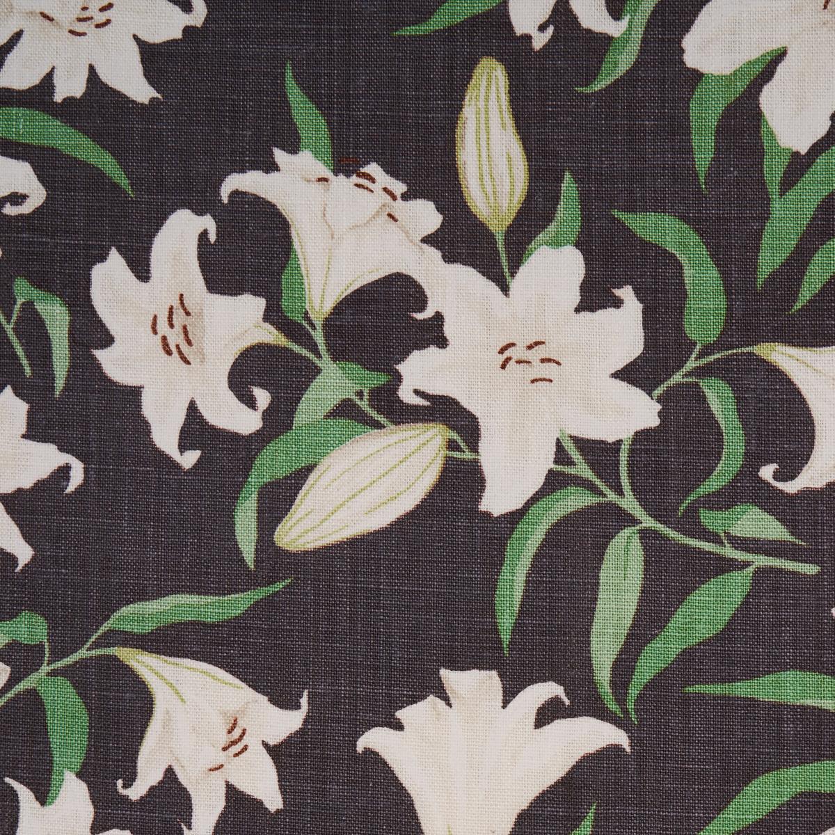 Schumacher Scattered Lilies Charcoal Fabric