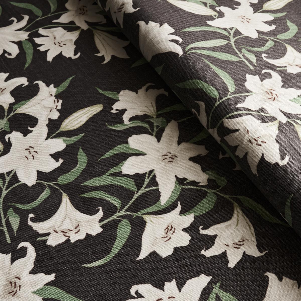Schumacher Scattered Lilies Charcoal Fabric