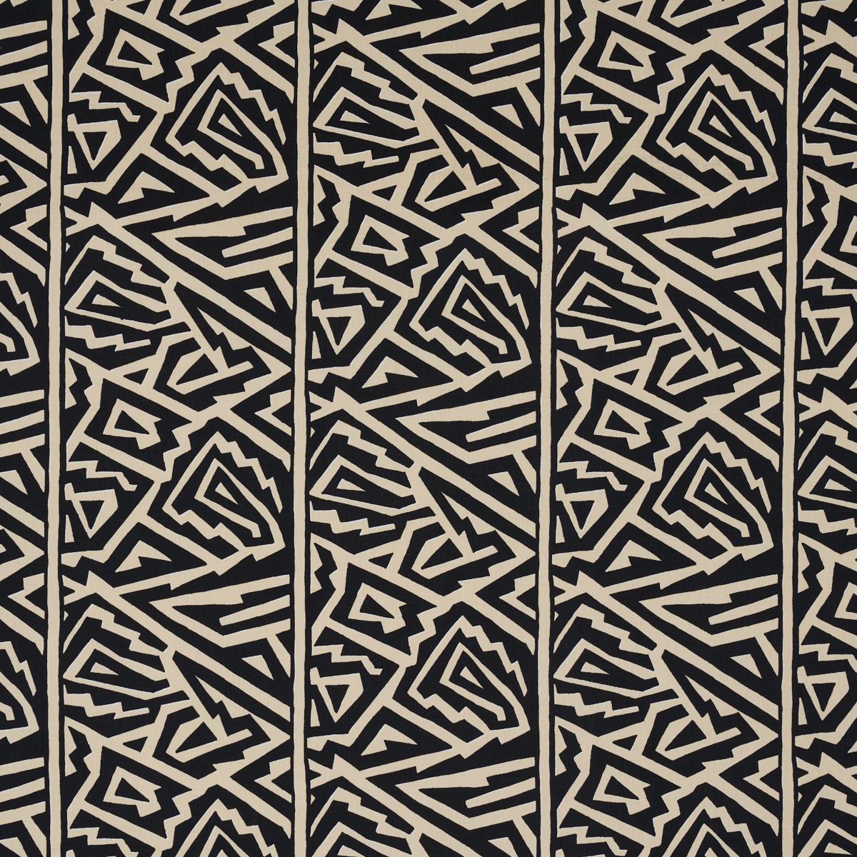 Schumacher Jagged Maze Black Fabric