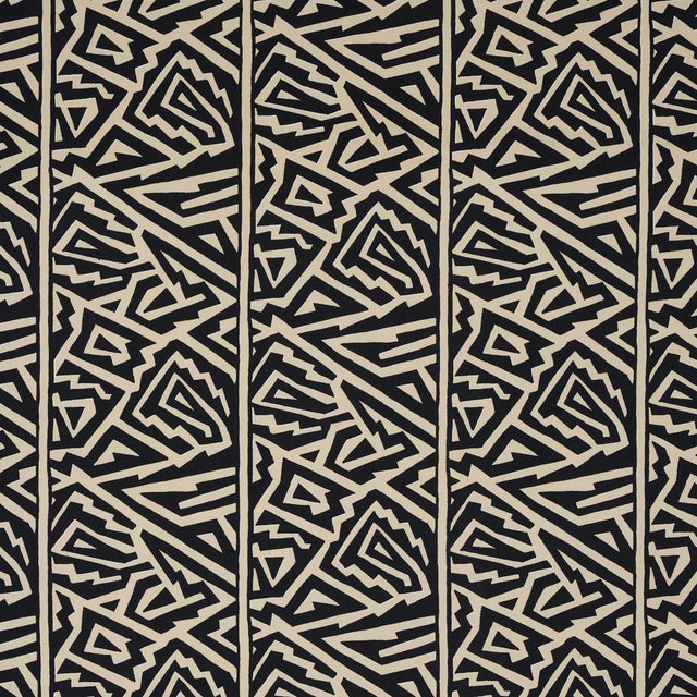 Schumacher Jagged Maze Black Fabric