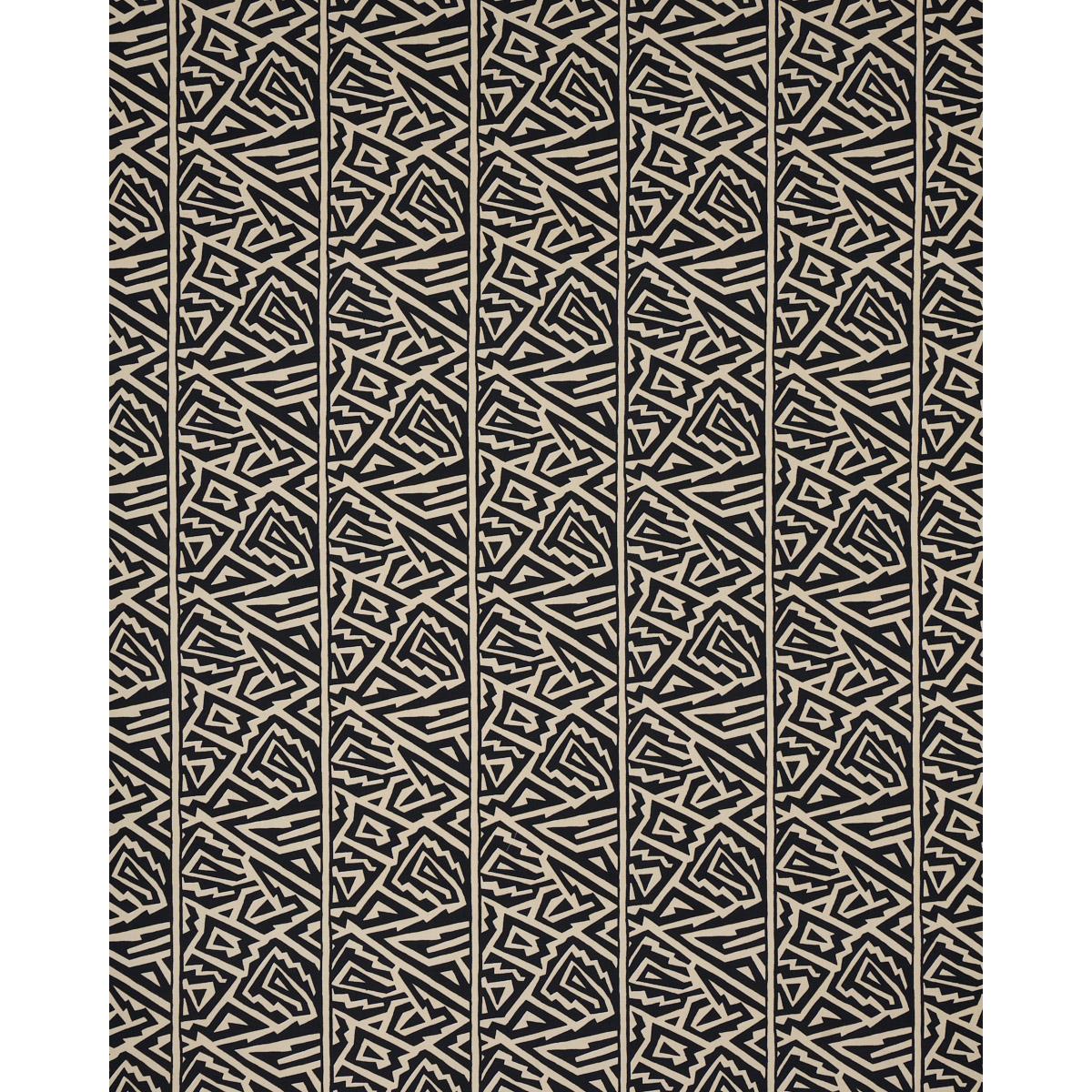 Schumacher Jagged Maze Black Fabric