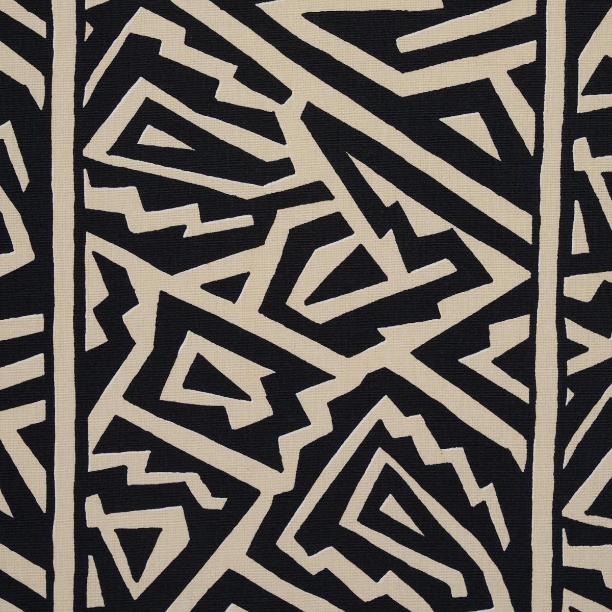 Schumacher Jagged Maze Black Fabric