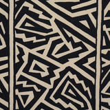 Schumacher Jagged Maze Black Fabric