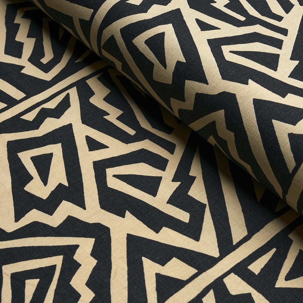 Schumacher Jagged Maze Black Fabric