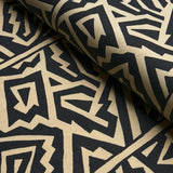 Schumacher Jagged Maze Black Fabric