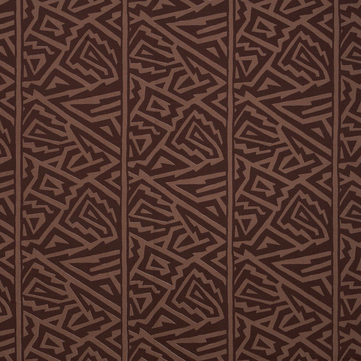 Schumacher Jagged Maze Brown Fabric