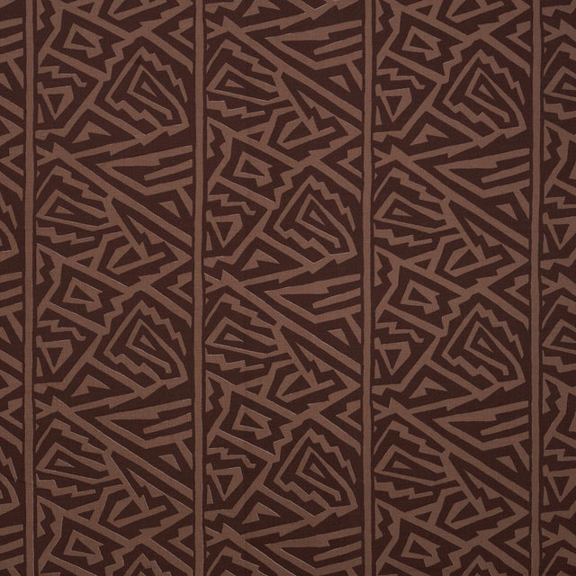 Schumacher Jagged Maze Brown Fabric