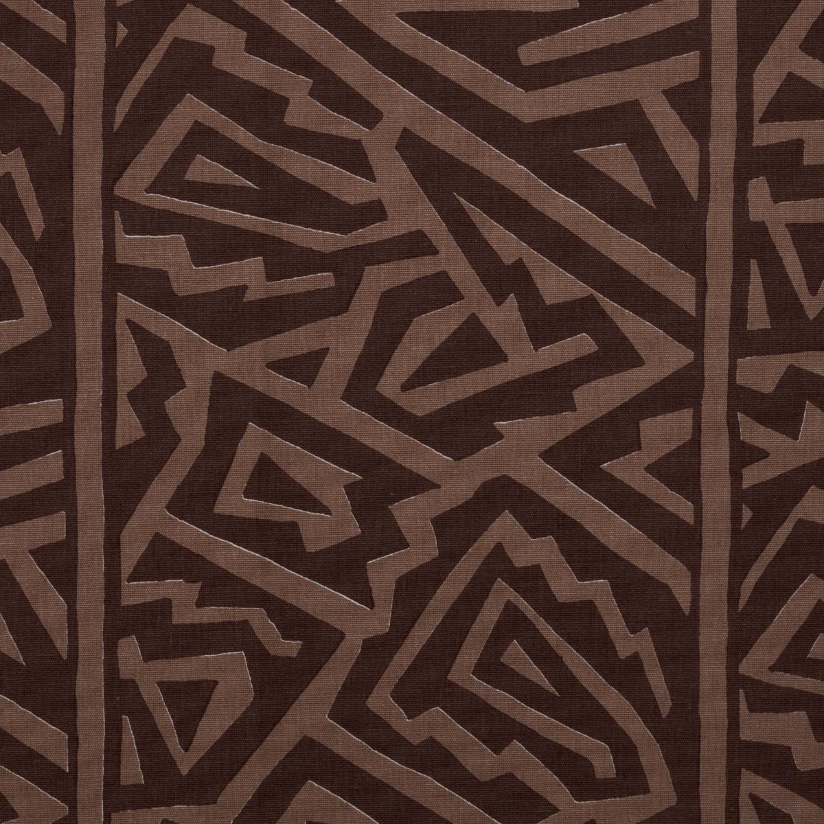 Schumacher Jagged Maze Brown Fabric