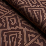 Schumacher Jagged Maze Brown Fabric