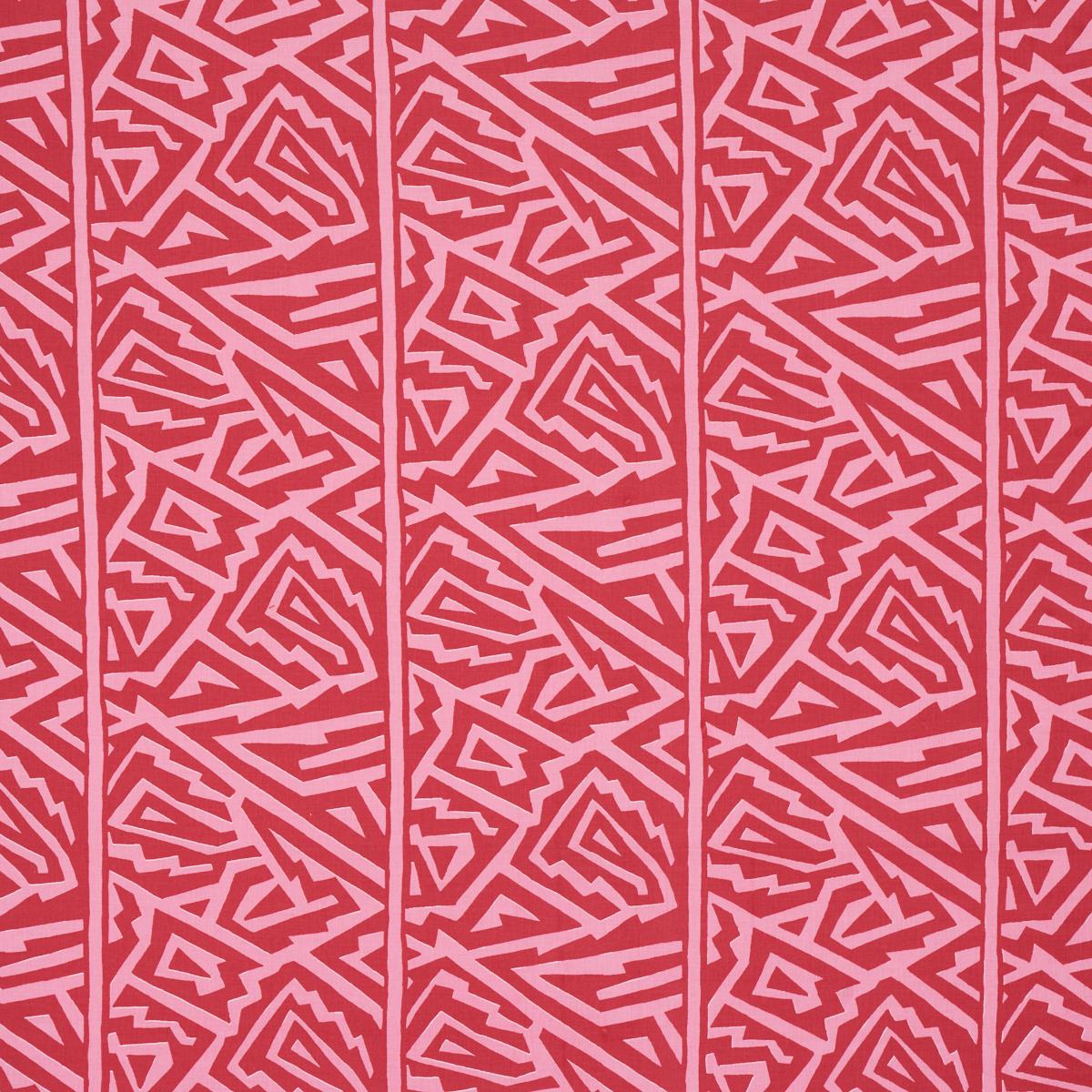 Schumacher Jagged Maze Pink Fabric
