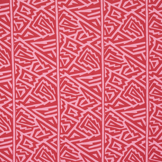 Schumacher Jagged Maze Pink Fabric