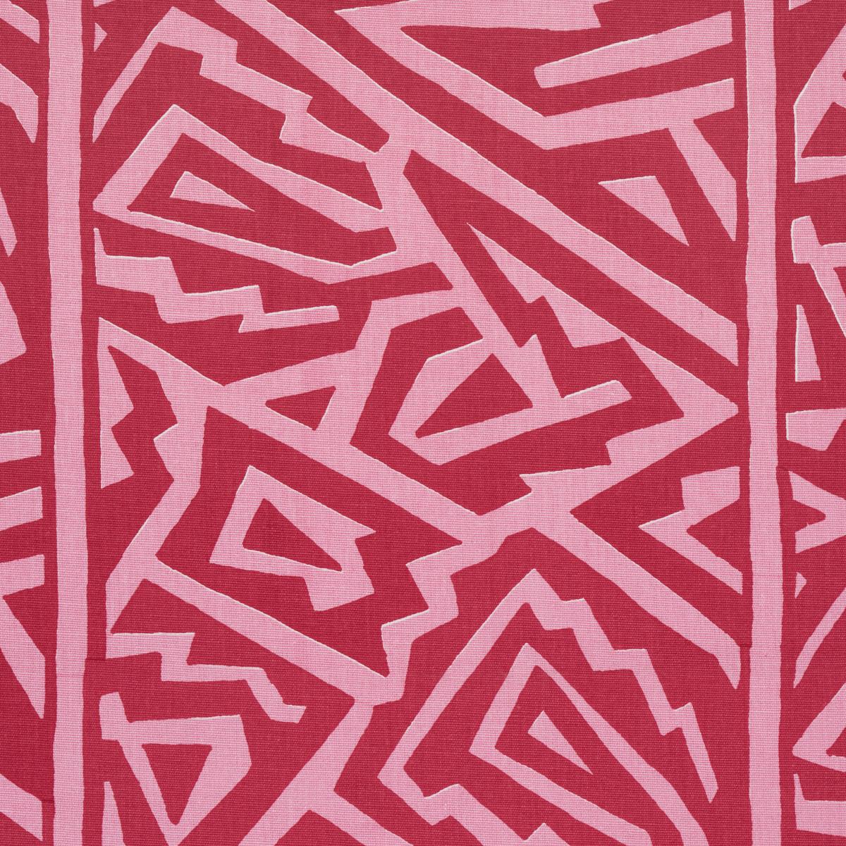 Schumacher Jagged Maze Pink Fabric