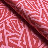 Schumacher Jagged Maze Pink Fabric