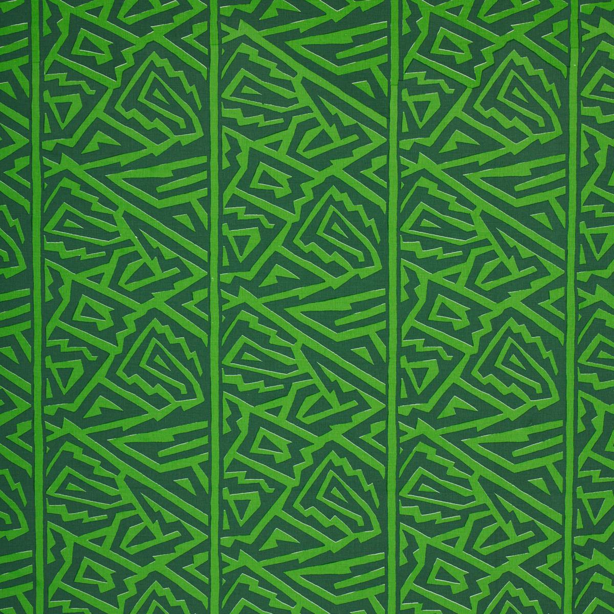 Schumacher Jagged Maze Green Fabric