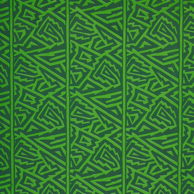 Schumacher Jagged Maze Green Fabric