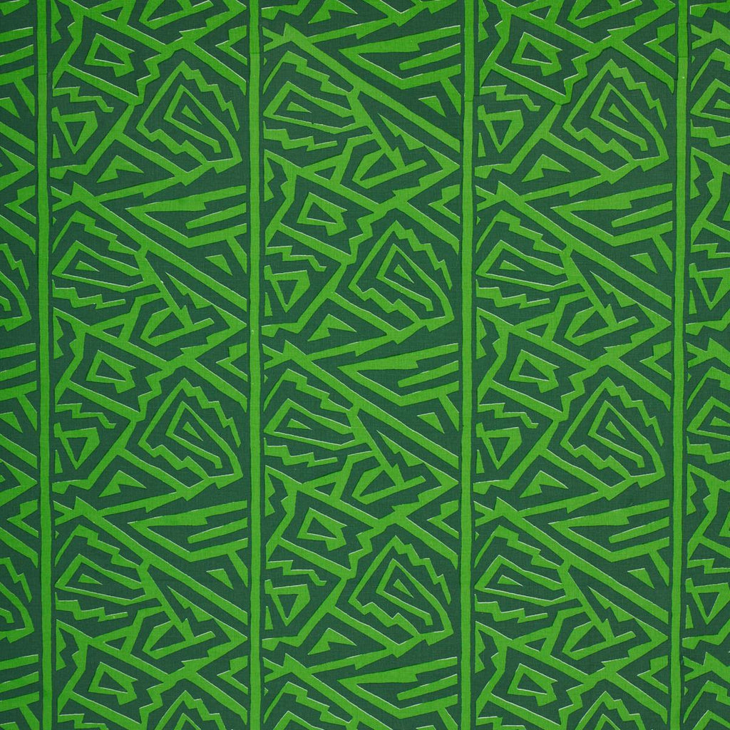 Schumacher Jagged Maze Green Fabric