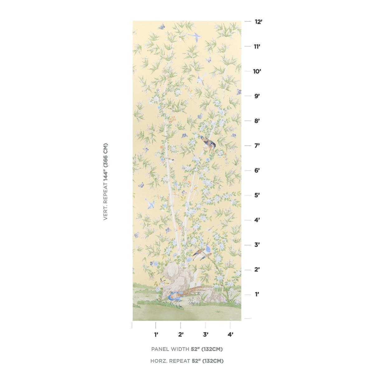 Schumacher Brighton Pavilion Panel Yellow Wallpaper