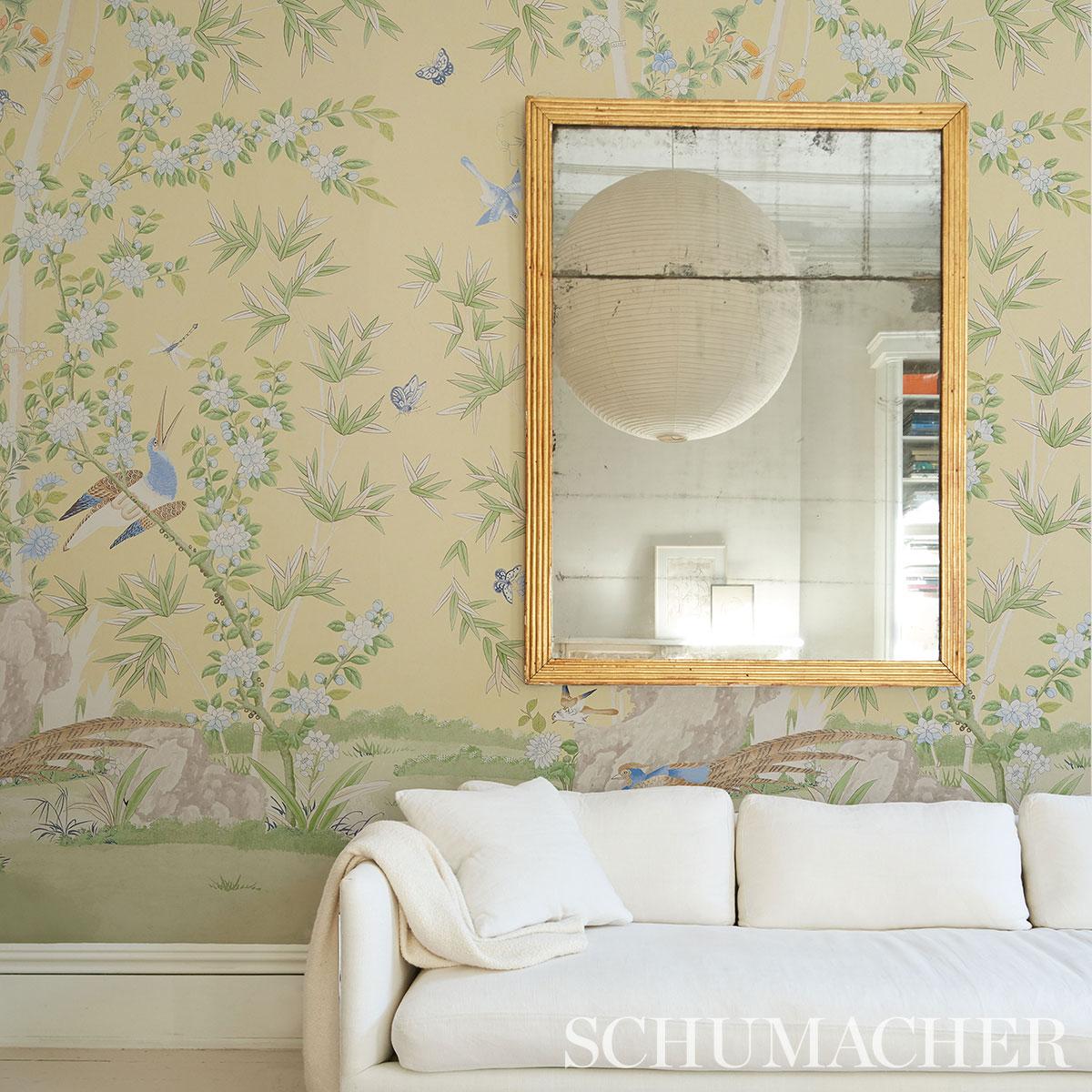 Schumacher Brighton Pavilion Panel Yellow Wallpaper