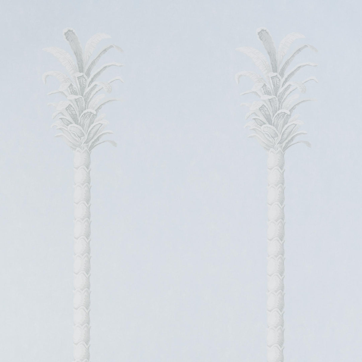 Schumacher Villa Palm Panel Blue Wallpaper