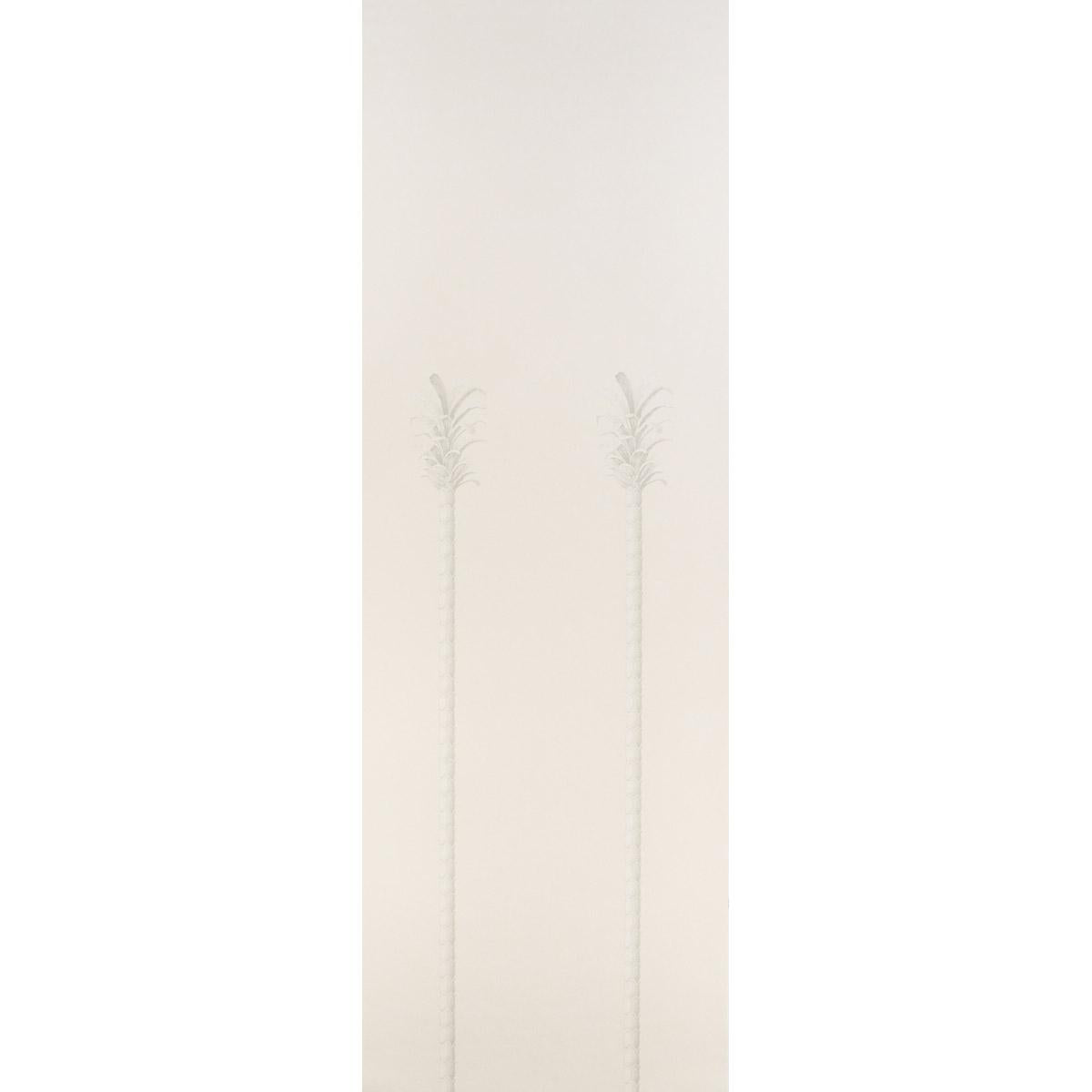 Schumacher Villa Palm Panel White/Ivory Wallpaper