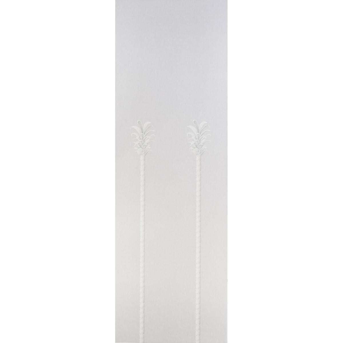 Schumacher Villa Palm Panel Grey Wallpaper