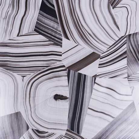 Schumacher Agate Slice Black And White Wallpaper