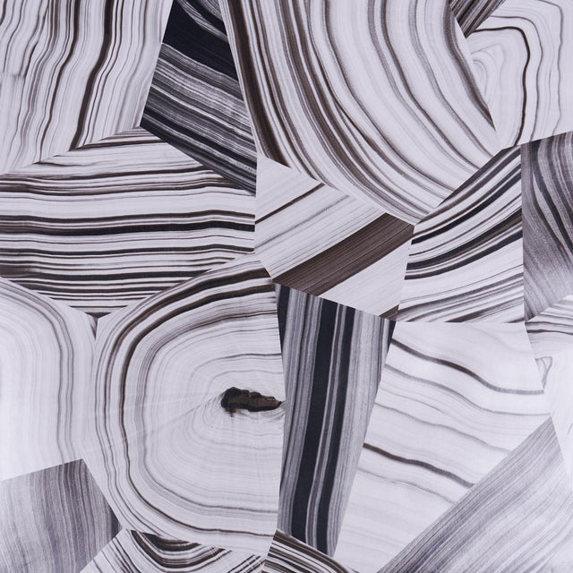 Schumacher Agate Slice Black And White Wallpaper