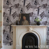 Schumacher Agate Slice Black And White Wallpaper