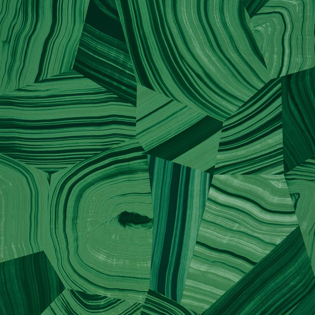 Schumacher Agate Slice Malachite Green Wallpaper