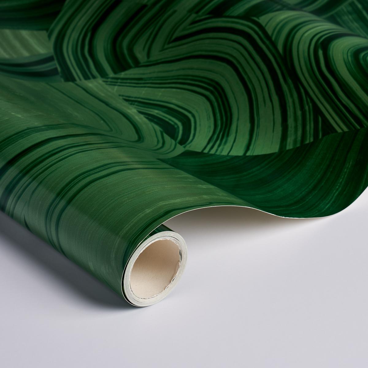 Schumacher Agate Slice Malachite Green Wallpaper