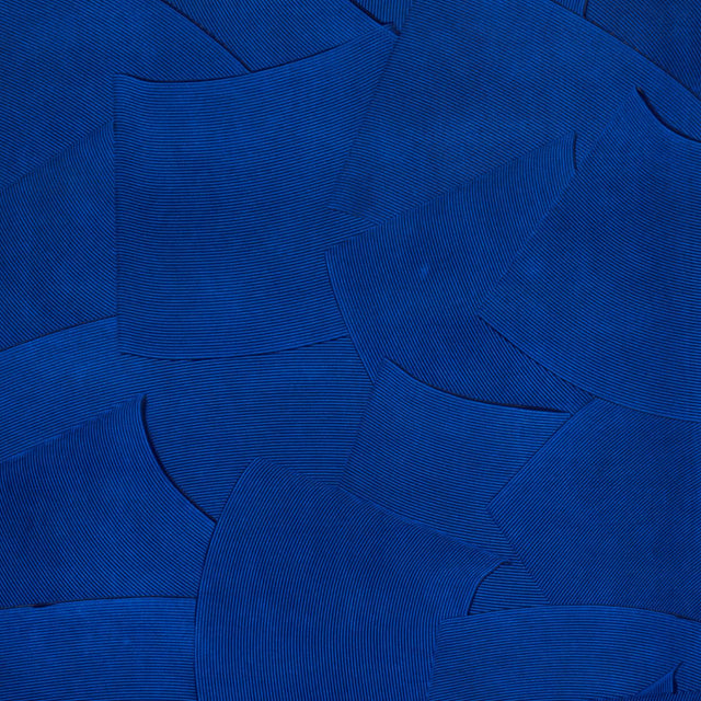 Schumacher Hand Combed Plaster Yves Blue Wallpaper