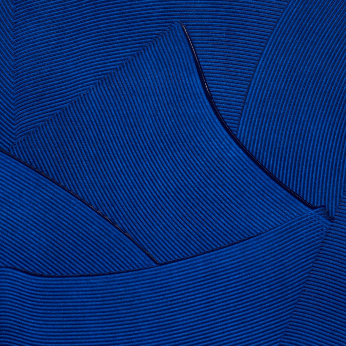 Schumacher Hand Combed Plaster Yves Blue Wallpaper