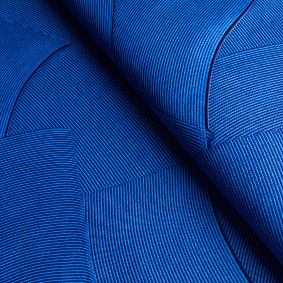 Schumacher Hand Combed Plaster Yves Blue Wallpaper