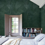 Schumacher Hand Combed Plaster Green Leaf Wallpaper