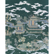 Schumacher Coromandel Panel Set Midnight Green Wallpaper