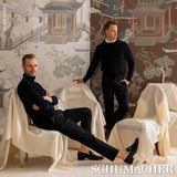 Schumacher Coromandel Panel Set Midnight Green Wallpaper