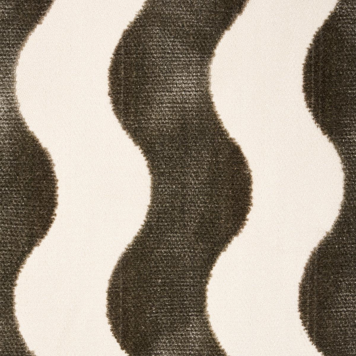 Schumacher The Wave Velvet Grey Fabric