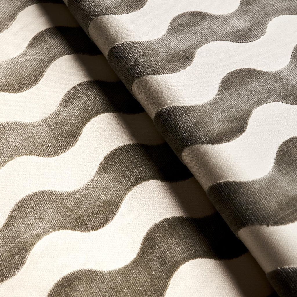 Schumacher The Wave Velvet Grey Fabric